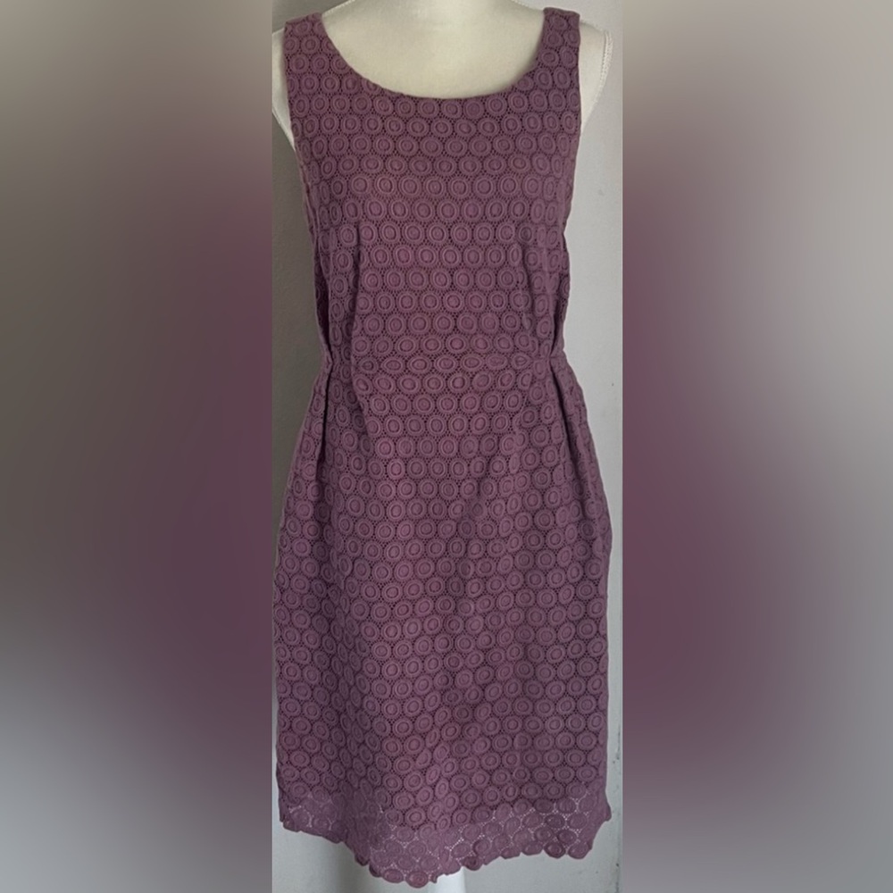 Maeve Dress Lilac with Floral Crochet Print